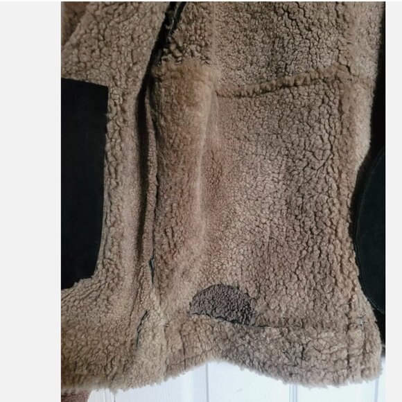 VTG Sheepskin Shearling B3 Hooded Flight Bomber Jacket Handmade Leather Men's L - Picture 14 of 16